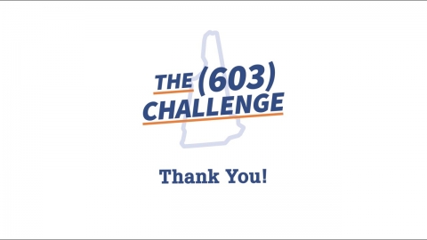 shape of new hampshire with the words The 603 Challenge and Thank You 