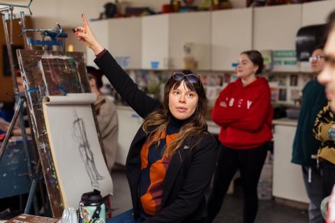 Emily Lambert in art studio
