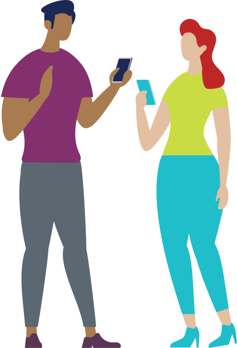 two people on phone